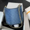 10A mirror quality luxury designer shoulder bag denim canvas stray bag 24cm chain bag women's crossbody bag with box YC413