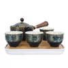 Dinnerware Sets Ceramic Tea Set Automatic Teapot Restaurant Vintage Kettle Cup Desktop Retro Ceramics Travel Japanese Pots