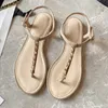 Chaussures de créateurs Sandales de chaîne de fleurs Toe rond à bout ouvert des créateurs de luxe pour femmes en cuir semelles de qualité supérieure chaussures de plage chaussures d'usine de plage avec boîte