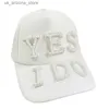 Ball Caps Wedding Baseball Hat Pearl Triangle Bride MR Wedding Decoration Bride Gift Team Single Party Photo Prop Letter Wedding Day Q240425