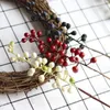 Decorative Flowers 6pcs Artificial Berry Fake Red Berries Cherry 4 Colors DIY Bouquet Home Wedding Christmas Decoration