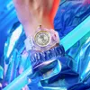 Onola 세련된 새로운 인터넷 유명 인사 시계 투명한 케이스 다중 기능 야간 조명 방수 남성 시계 여자 시계