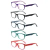 Lenses Boncamor 5 Pack Reading Glasses Spring Hinge Men and Women Hd Readers Prescription Diopter Eyeglasses +1.0+2.0+3.0+4.0+5.0+6.0