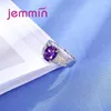 Cluster Rings Big Round Purple Oval Ring 925 Sterling Silver Jewelry For Women Wide Opal Wedding Valentine's Day Gift