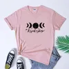 Damen T-Shirts Es ist nur ein Phasen-T-Shirt-Frauen Celestial R Moon Grafik Tee Hemd Ästhetische Phasen Astronomie T-Shirt Outfits