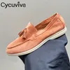 Casual Shoes Zamie zamszowe prawdziwe skórzane płaskie płaskie kobiety Mężczyzny wielokolorowe wsuwane mokasyny