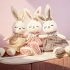 Cartoon Konijn Baby Sleep Soothing Doll Plush Toy Long Eared Rabbit Doll Singing Plaid Rok Rabbit Cross Border