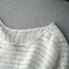 Boulouches de femmes 122 cm Buste / printemps d'été Femmes surdimensionnées surdimensionnées Japon Style à rayures Stripe confortable Chemises / chemisiers lavés à eau