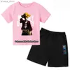 T-shirts Luffy T-Shirt One Pieces Short Sleeve Shorts set Summer trend Boys trend short sleeve shorts Tee Tops 12YsL2404