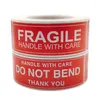 Gift Wrap 150/500 Pcs Red "HANDLE WITH CARE DO NOT BEND THANK YOU" Sticker Fragile Label Safety Reminder Transport Packaging