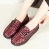 Casual Shoes Fashion Women Platform Loafers Lätt bekväma damer Flats Mamma som arbetar Mockasins Autentiskt läder