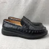 Casual Shoes Authentic Exotic Crocodile Skin Hud Men's Black Dress Loafers äkta riktiga True Alligator Leather Male Slip-On Flats