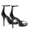 الكعوب السيدات PU Sandals Women Patent Patent Leather 2024 Summer Casual Peep Opes Open Type Tee Crosed Line Line Shoes Party Wedding Buckle Size 34-46 566