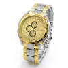 Gold Men's Watch Alloy Steel Band Watch Watch Watch Watch Watch pour hommes