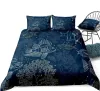 sets Fishes and Algae Bedding Set Ocean Duvet Cover Set Queen King Sea Quilt Cover Pillowcase Navy blue Bedclothes Bedroom Decor