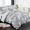 Kudde Vanliga vita blad design sängkläder set dekorativ 3 -bitars täcke med 2 kudde skam