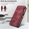 Zippered Leather Phone Case for Note13 Pro and Redmi 13C Xiaomi 13T Wallet Case