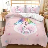 Наборы 3PCS Custom Sleep Unicorn Beding Set Set queen -neque gome textil