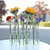 Vases 6/8Pcs Hinged Flower Vase Clear Glass Test Tube Hanging Holder For Home Decor