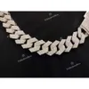 22mm Sterling Silver Moissanite Diamond Studded Icedout Cuban Link Chain Necklace for Boys Casual Use Chain