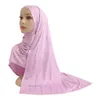 Hijabs H205 Модальный хлопковой майки мягкий длинный шарф с стразами Прямоугольные хитры Хиджаб -хедной шаль.