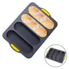 New 4 Grids Silicone Cake Mold Bread Baking Mold Bread Pan Baguette Baking Tray No Stick Loaf Pan Bread Toast Mould Pastry Tools