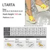 Dress Shoes Ltarta Sexy nieuwe STRE KNITTED Simple Hentiaanse High Slope Heel Waterproof platform Auto Model Slippers LFD-10368-A37 H240425