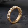 Bandringar vattentätt icke-fade rostfritt stål lyxiga zirkonringar för kvinnor lovar CZ Crystal Finger Ring Engagement Wedding Jewelry 231218