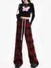 Dames jeans dames plaid broek vintage y2k 90s esthetische harajuku oversized joppants streetwear hoge taille flodderige broek 2000s kleren