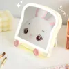 Mirrors Rechargeable Led Toast Bread Makeup Mirror Adjustable Touch Dimmer Usb Vanity Mirror Table Desk Cosmetic Mirror Phone Holder