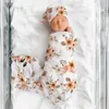 Decken Swaddeln 3PC/Set Baby Swaddle Wrap Neugeborene Empfangsdecke für Neugeborene Zubehör weiche Blumenstirnbandhut -Bettwäsche Babyartikel