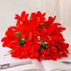 Decorative Flowers Long-lasting Simulated Flower Decor Elegant Artificial Lily Branch With Stem For Home Wedding 5 Fork 10 Head Indoor