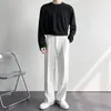 Mannen Wit rechte broek mode Koreaans losse pakbroeken Casual gedrapeerde flodderige witte brede broek pant mannelijk streetwear 24042222222