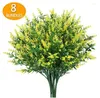 Decorative Flowers 8 Bouquet Provence Lavender Artificial Fake Plant Silk High Quality Flower For Home Decor Grain