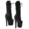 Dance Shoes Leecabe 17CM/7inches Glitter Upper Pole Dancing High Heel Platform Boots Closed Toe