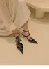 Sandalet Kadın Yaz 2024 Kadın Yüksek Topuklu Ayak Ayak Parçası Zarif Stiletto Topuk Slingback Ayakkabı Bayanlar Sandles rom t-kayış pompası