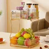 1PC 2 -TIER HOUMETHOLD Fruit Bowl Przekąska koszykówka Nordic Multilayer Storage Basketliving Room Tabil do wystroju domu 240425