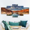 5 Paneel Lake Mountain Canvas Painting National Park Landschap HD Pictures Wall Art Posters en Prints for Living Room Decor No Frame