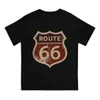 Men's T-Shirts U S Route 66 Brown Sign Tshirt Homme Mens Tees Polyester T Shirt For Men T240425