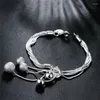 Link armbanden zilveren kleur charme kralen hanger armband mode sieraden mooie straatstijl voor vrouw topkwaliteit druppel H243