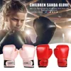 Gear 2 morceaux de gants de compétition MUAY THAI PU Cuir Sponge Boxing Training Gants Professional Breathable Childrens Training Gants 240424