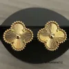 Charm Stud Ohrringe Zwei Blumen 4/vier Blattklee Rückenmutter-Perlmutter Silber 18K Gold plattiert Titan Achate für Frauen Mädchen Valentiner Hochzeit Schmuck Schmuck