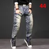 Men's Jeans Vintage Punk Jeans Men Plus Size 40 44 Denim Pants Fashion Streetwear Cargo Jeans Pants Plus Size 40 44 Trousers Male Bottoms 240423