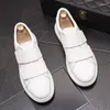 Casual skor koreansk stil män mode original läder krok loop vit sko sport lägenheter sneakers ungdom andas plattform skor