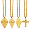 Hawaiian Luxury Cross Pendant Chain 14k Yellow Gold Designer Halsband Män kvinnor Micronesia Chuuk Marshall