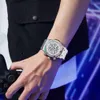 Fashion Veillement de diamant arc-en-ciel en cuir en cuir onola Nouvelle montre de quartz multifonctionnel pour les hommes imperméables