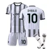 Soccer Men's Tracksuits 22-23 Juve Home Jersey Set 7 Vlahovic 10 Dibala Socks