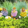 Gardendecoraties 3 stks miniatuurhars standbeeld beeldje inzichten decoratieve angel yard sculptuur voor ingang boerderij bloemenbed hal