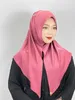 Hijabs Muslim Hijab Diamond High Elasticité Couleur solide Hijab Écharpe islamique Prêt à porter