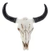 Cow Skull Head Pendant Wall Hanging Longhorn Ornament Figures Crafts mode Realistic For Home Halloween Decor 240425